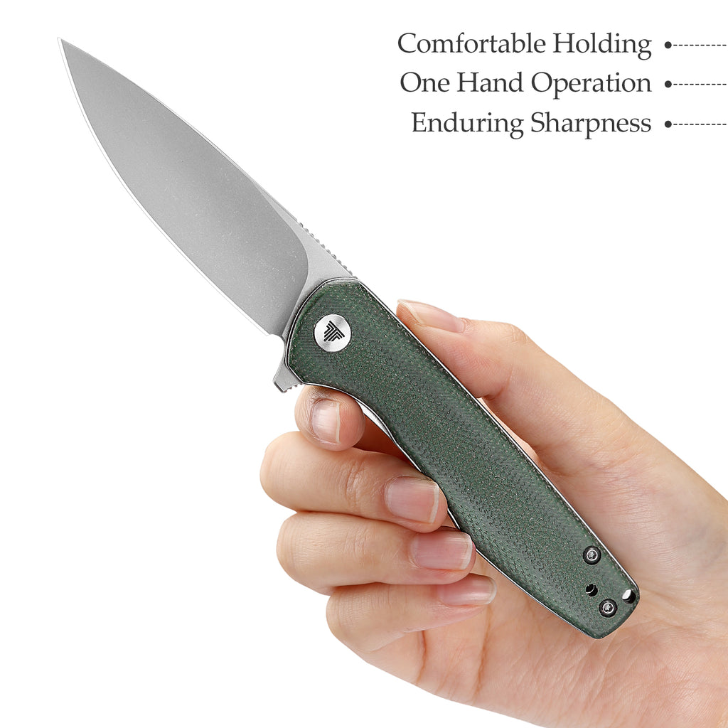 TRIVISA Hummingbird-GM JM07-GM-14 – 2.9" 14C28N Drop Point Liner Lock Knife with Micarta Handle
