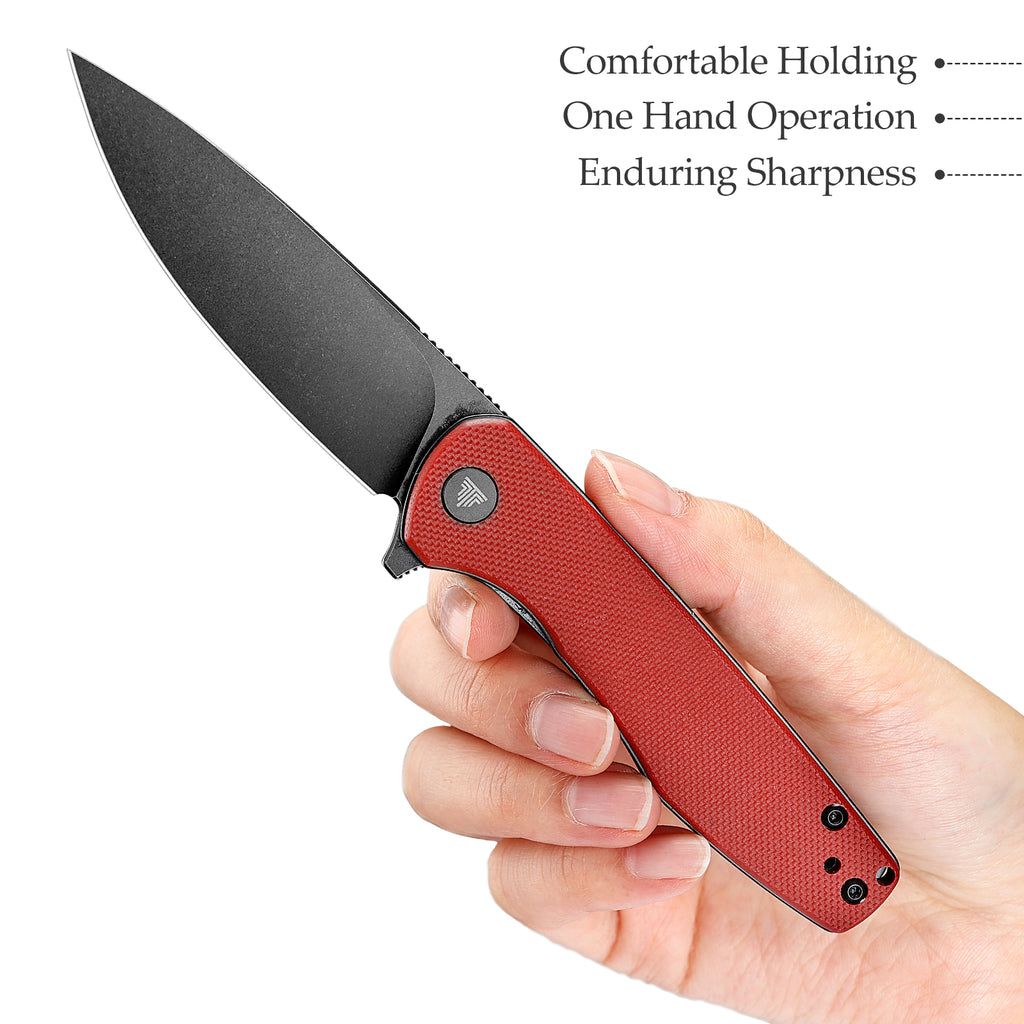 TRIVISA Hummingbird-RG JM07-RG-14 – 2.9" 14C28N Drop Point Liner Lock Knife with G10 Handle