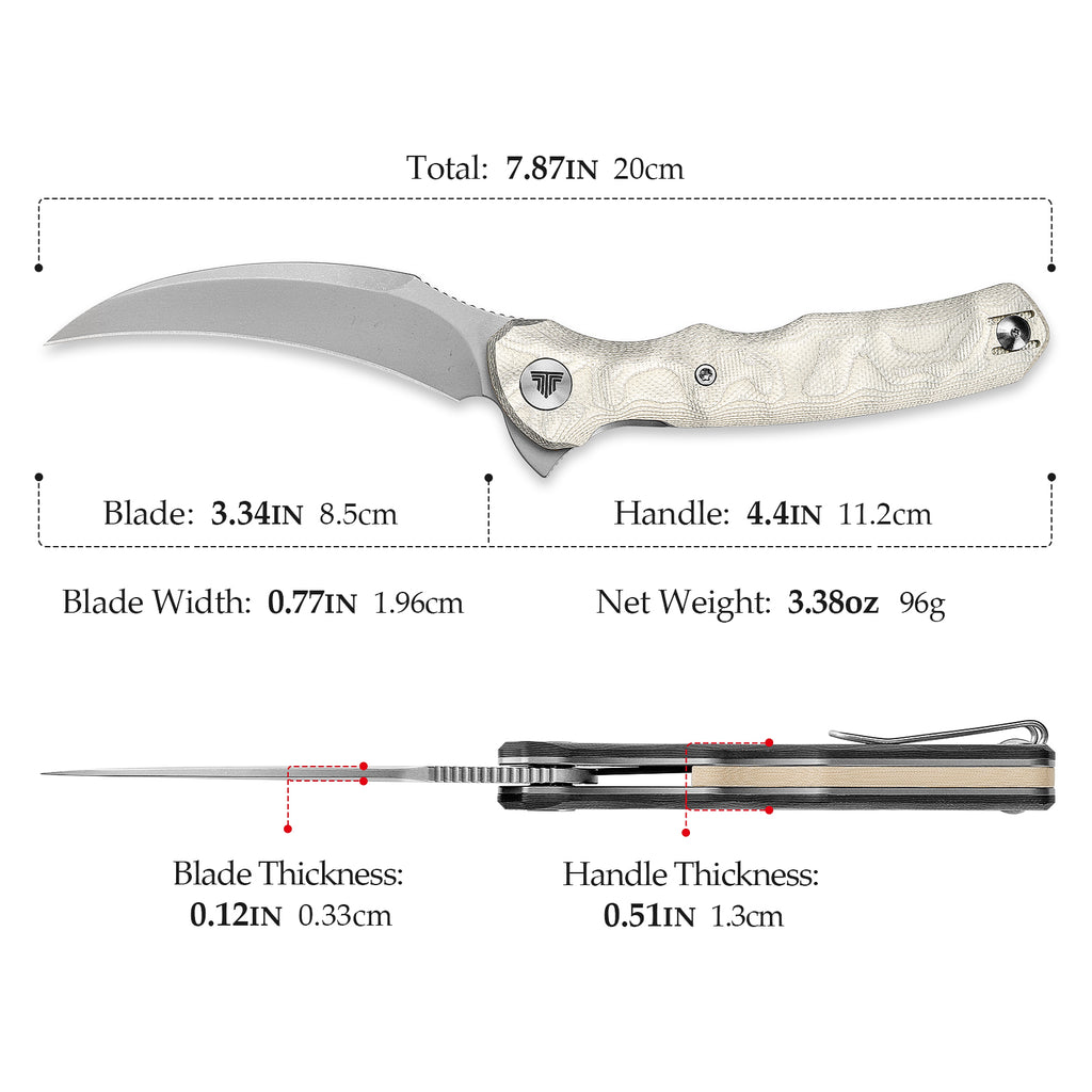 Lacerta-AL knife with ergonomic handle and sharp blade for outdoor use