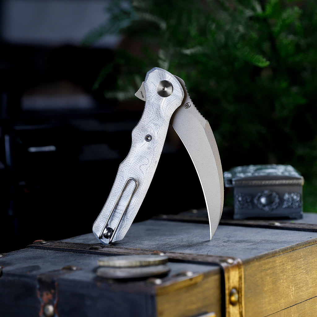 TRIVISA Lacerta-AL TY19-AL-14 folding knife with curved blade and textured handle