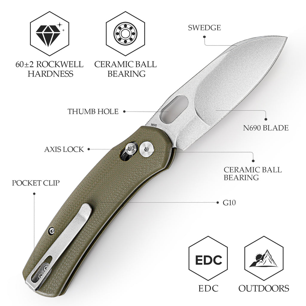 TRIVISA Lamb-03G TY26-G-N with sheepfoot blade and crossbar lock