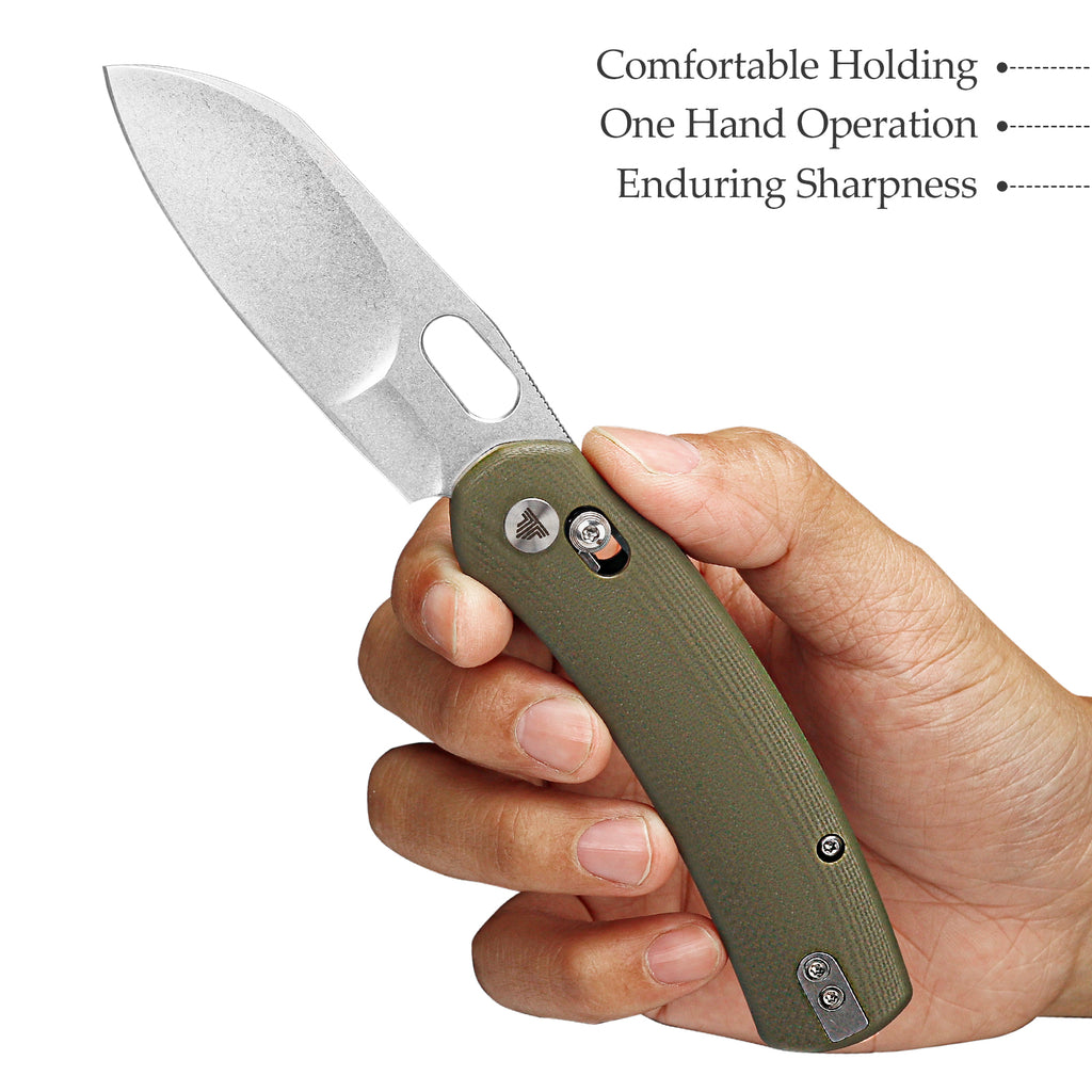 TRIVISA Lamb-03G TY26-G-N – 3.01" N690 Sheepfoot Crossbar Lock Knife with G10 Handle