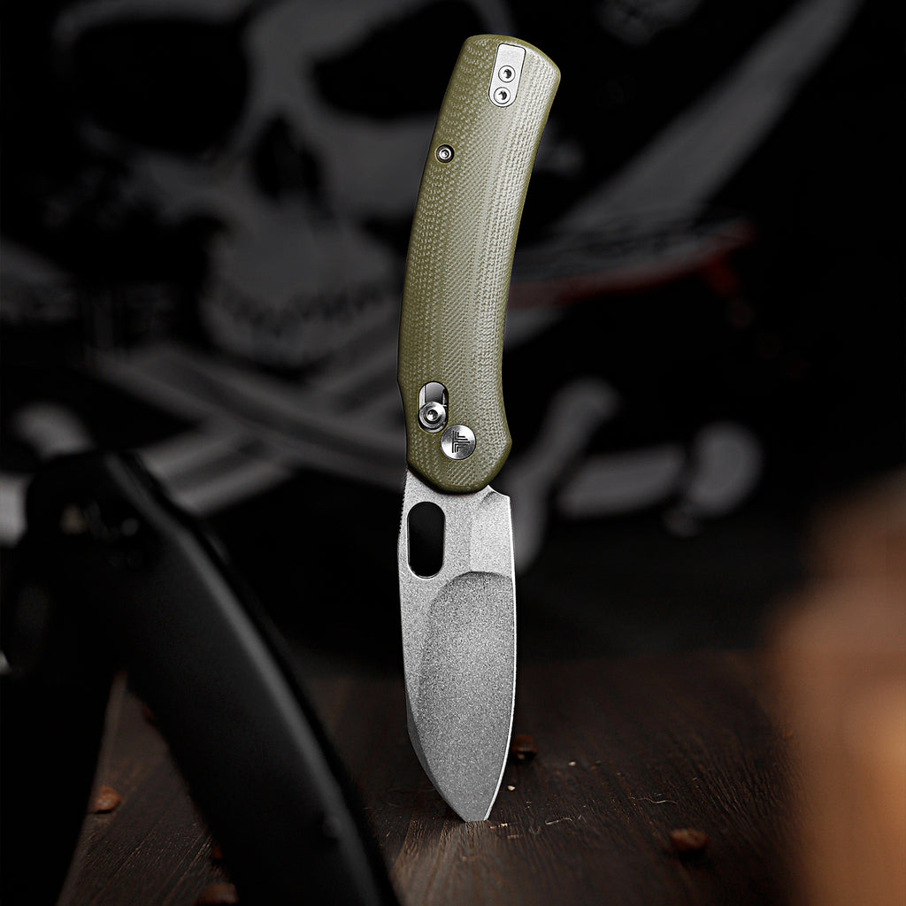 TRIVISA Lamb-03G TY26-G-N 3.01" N690 sheepfoot lock knife with G10 handle