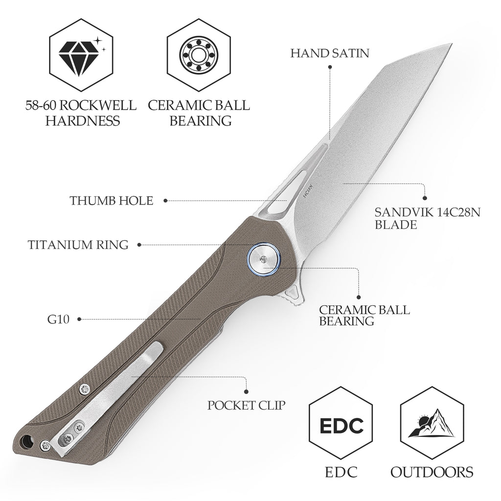 Side view of TRIVISA Monoceros-03D TY25-DG with open blade