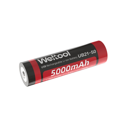 Weltool UB21-50 (WEL-UB21-50) 21700 5000mAh USB-C rechargeable battery front view