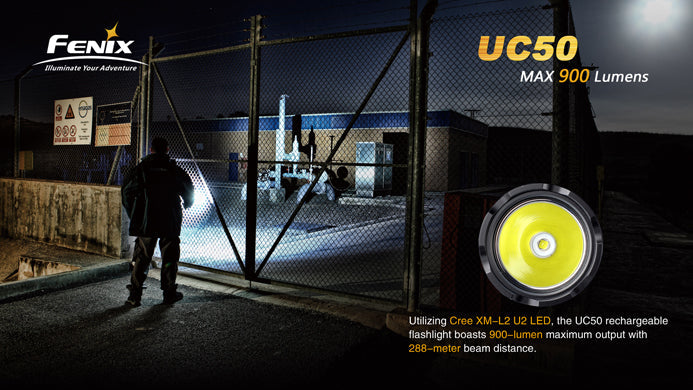 Fenix UC50 CREE XM-L2 U2 900 Lumen Rechargeable LED Flashlight