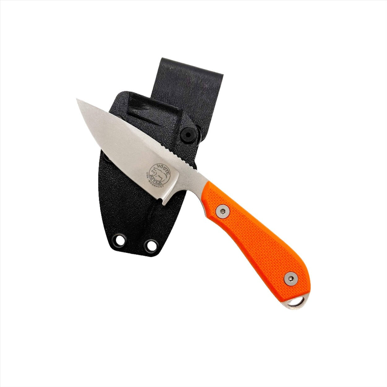 White River M1 Pro Fixed Blade 3in Magnacut Steel Orange Textured G10 Handles