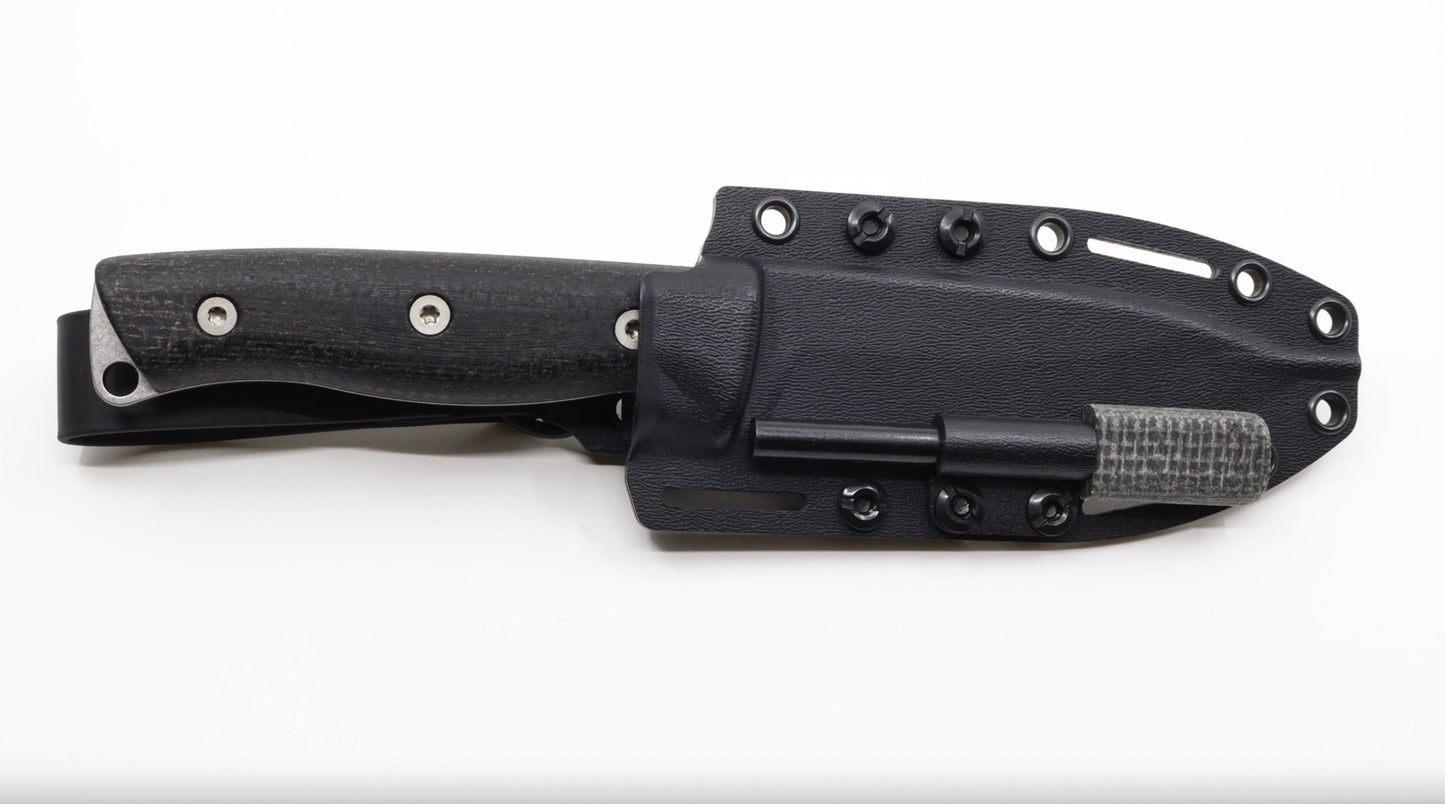 White River Ursus 45 Fixed Blade Knife – 4.5in Magnacut Steel, Black Burlap Micarta Handles