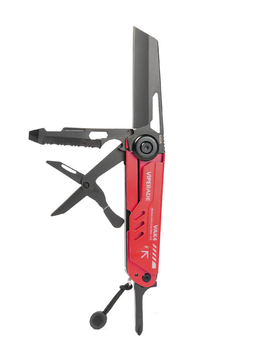 Viperade VAK4 12-in-1 Multitool Pocket Knife (Red) front view