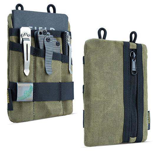 Viperade VE1-OW Waxed Canvas EDC Organizer Pouch (Green) front view