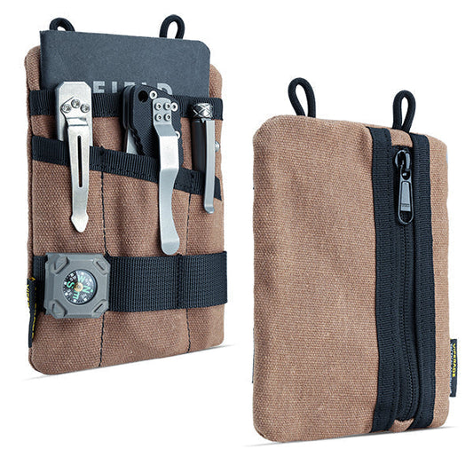 Viperade VE1-OW Waxed Canvas EDC Organizer Pouch (Tan) front view