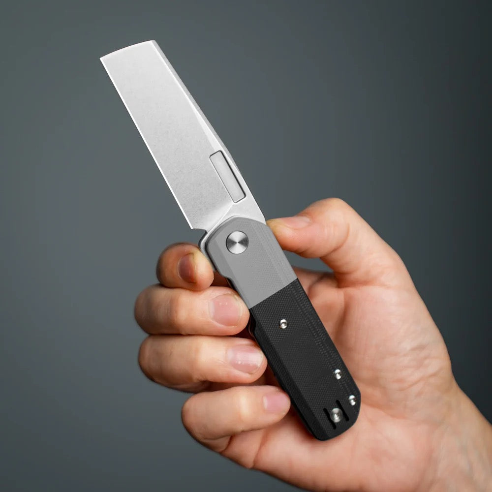 Vero Engineering Avid 2 – 3.25" S45VN Cleaver Stonewashed Gray & Black G10 Knife