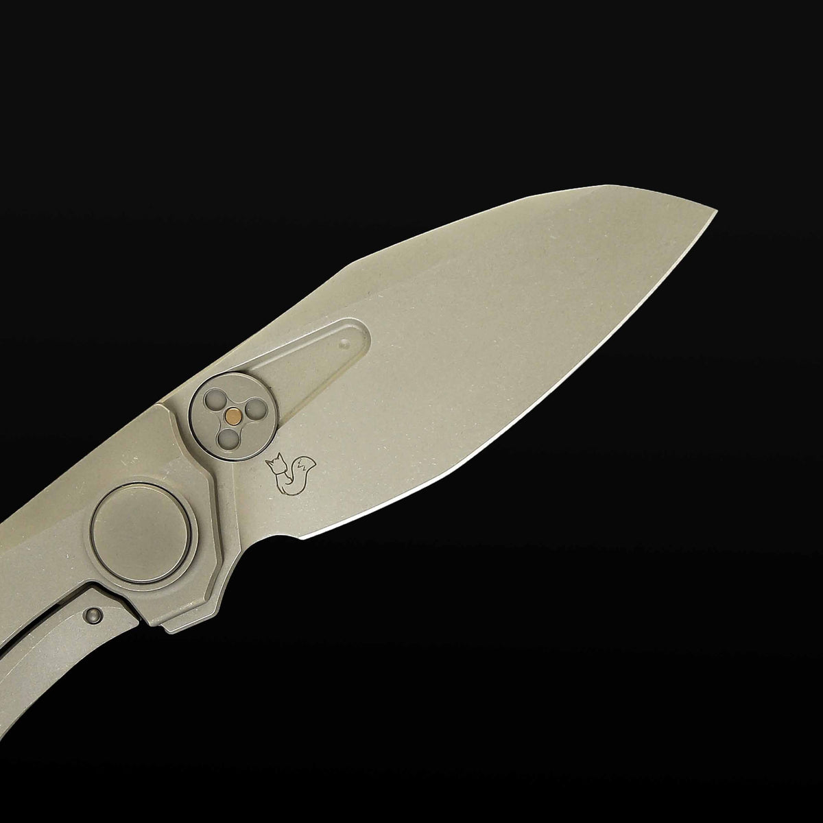 Reate VK-FROK Ti-Darkwashed blade detail – darkwashed Elmax drop point