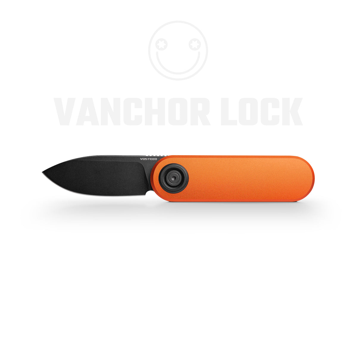Vosteed Corgi V Vanchor Lock Knife 2.36" 14C28N Black Stonewash Blade Blue Aluminum A3705