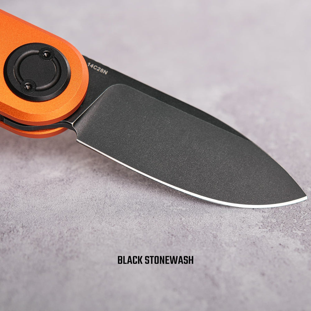 Vosteed Corgi V Vanchor Lock Knife 2.36" 14C28N Black Stonewash Blade Blue Aluminum A3705