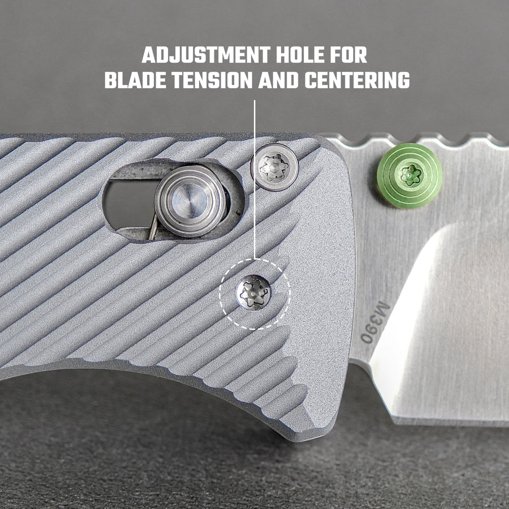 Vosteed Vombat Crossbar Lock Knife 2.92" M390 Satin Zulu Blade Gray Aluminum Handle A4104