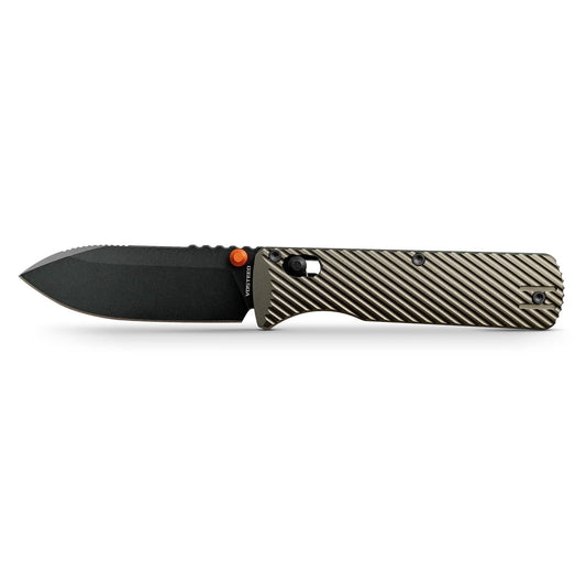 Vosteed Vombat Crossbar Lock Knife 2.92" M390 Black Stonewash Blade Olive Green Aluminum Handle A4105
