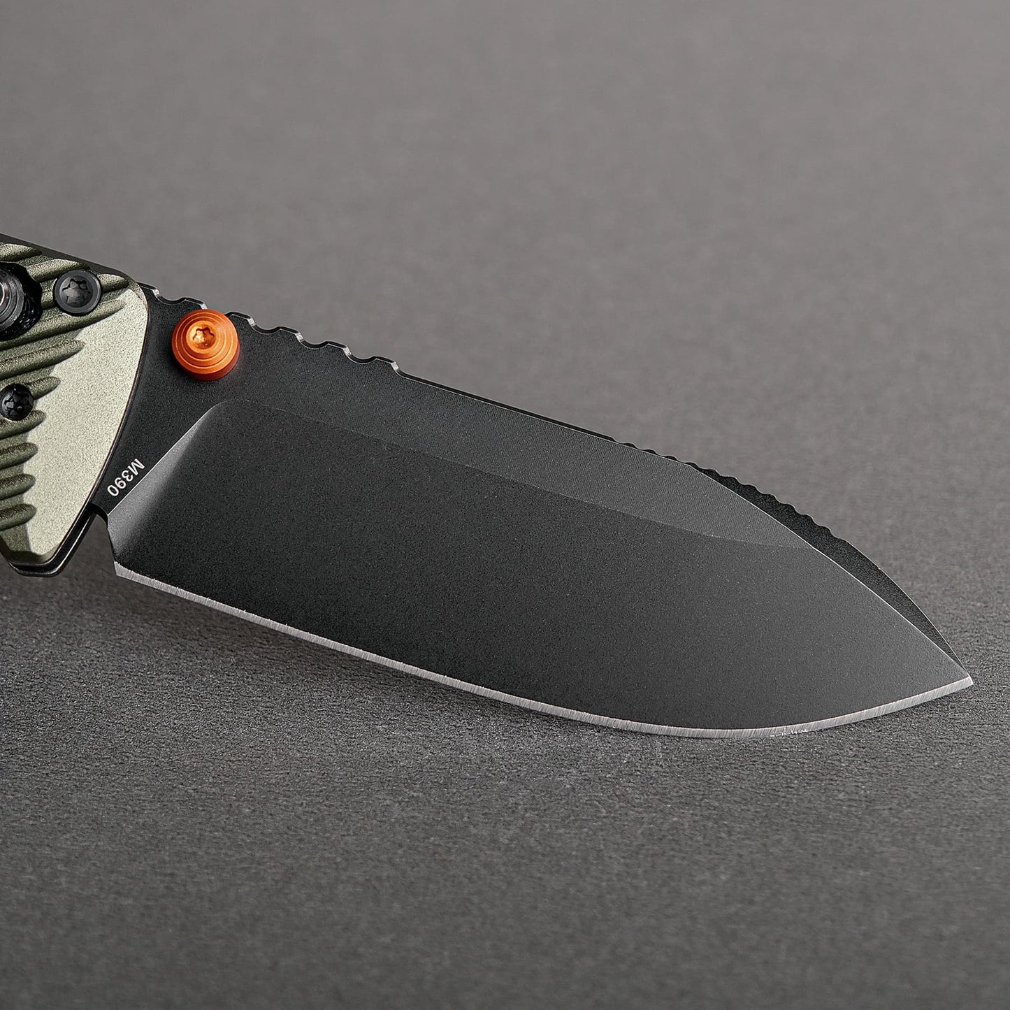 Vosteed Vombat Crossbar Lock Knife 2.92" M390 Black Stonewash Blade Olive Green Aluminum Handle A4105