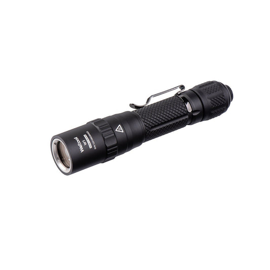 Weltool W1 (W1) LEP flashlight front view, 630 lumens
