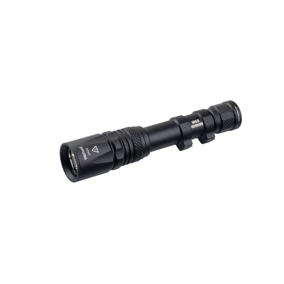 Weltool W65S LEP weaponlight front view, 700 lumen 1,207m throw