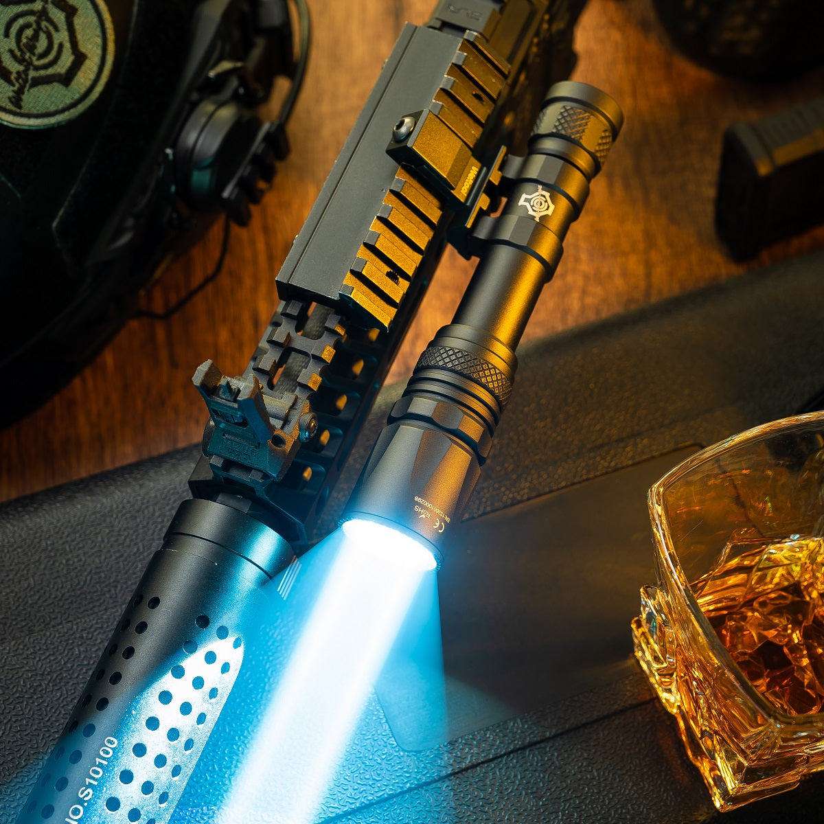 Weltool W65S LEP weaponlight head and reflector detail