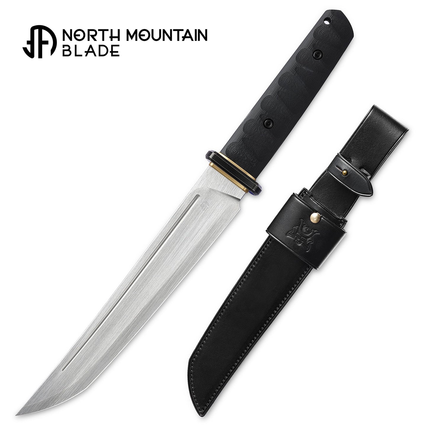North Mountain Blade Warrior Warrior-Tanto front view – handcrafted Japanese samurai tanto fixed blade knife