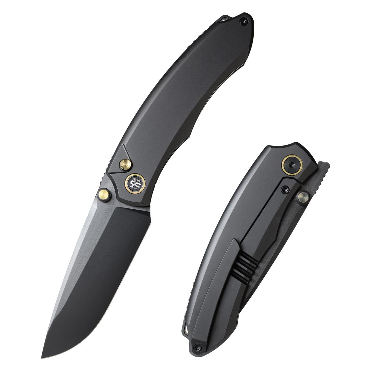 Remette Wild Species WD108-N2 – 3.27″ M390 drop point, black DLC titanium folding knife