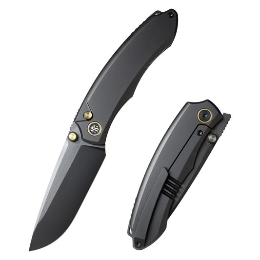 Remette Wild Species WD108-N2 – 3.27″ M390 drop point, black DLC titanium folding knife