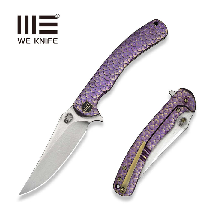 WE Knife Dracarys WE25061B-2 purple and gold titanium handle folding knife