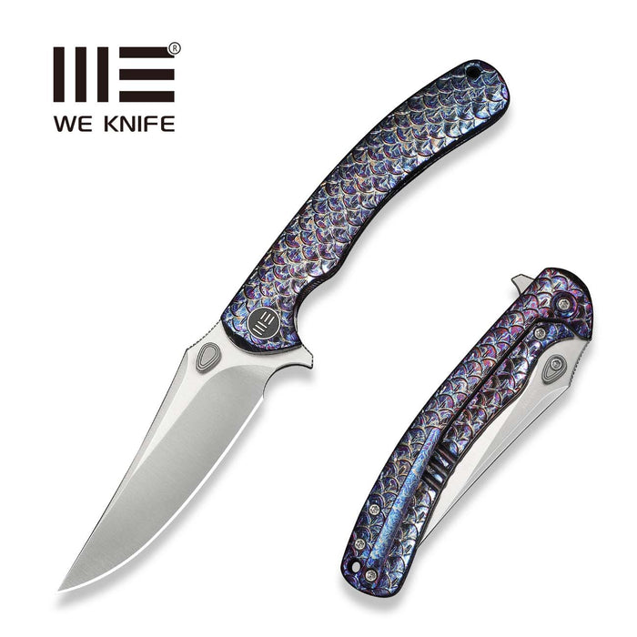 WE Knife Dracarys WE25061B-3 3.58" M390 frame lock knife with flamed titanium handle