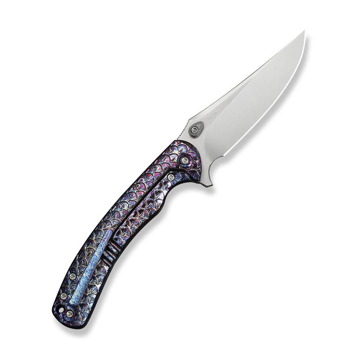 Folded WE Knife Dracarys WE25061B-3 with flamed titanium handle and satin blade