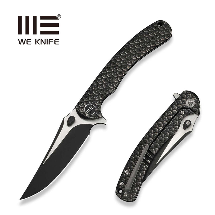 WE Knife Dracarys WE25061B-5 3.58" M390 frame lock knife with black titanium handle
