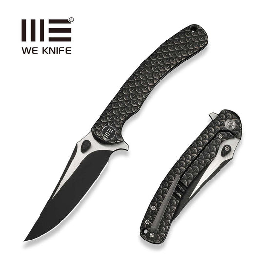 WE Knife Dracarys WE25061B-5 3.58" M390 frame lock knife with black titanium handle