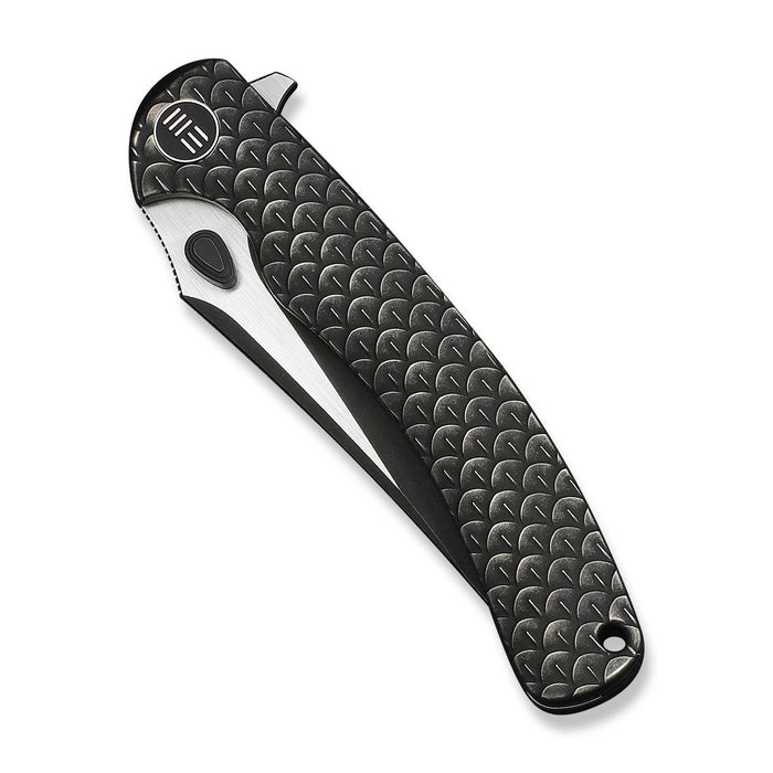 WE Knife Dracarys WE25061B-5 3.58" M390 frame lock knife with black textured handle