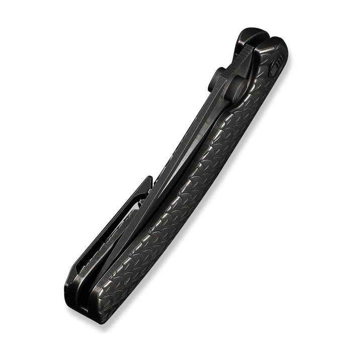 WE Knife Dracarys WE25061B-5 with black textured handle and locking mechanism