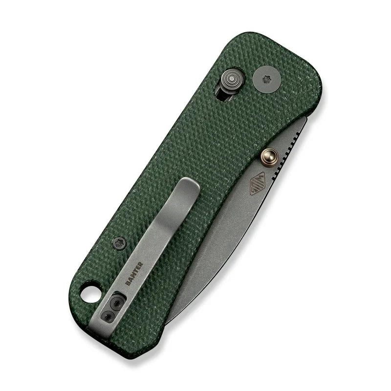 We Knife Co Ltd Banter 2 2.87" CPM S35VN Green Canvas Micarta WE23075-3