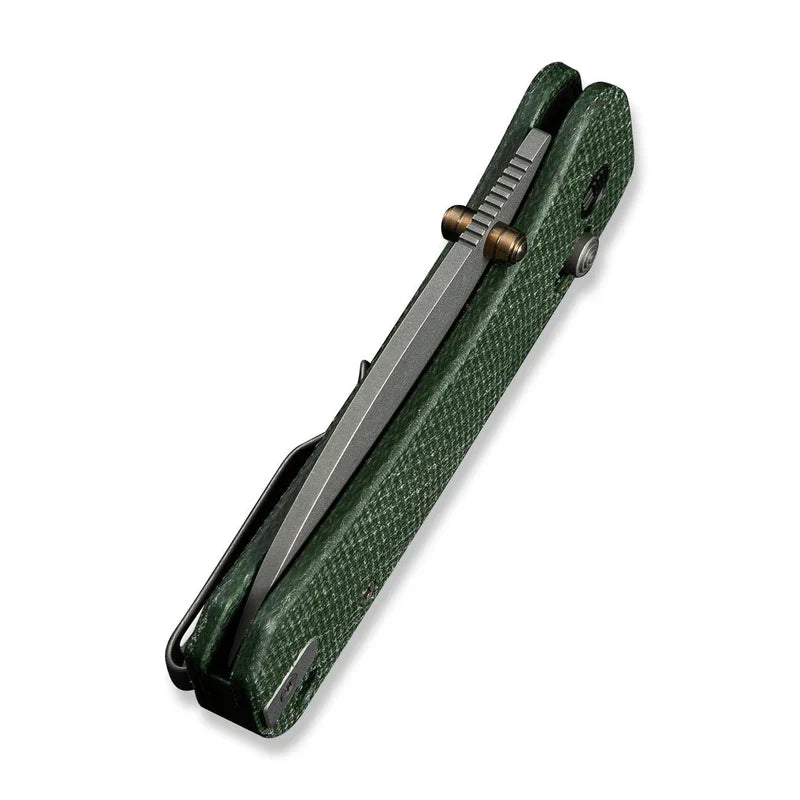 We Knife Co Ltd Banter 2 2.87" CPM S35VN Green Canvas Micarta WE23075-3