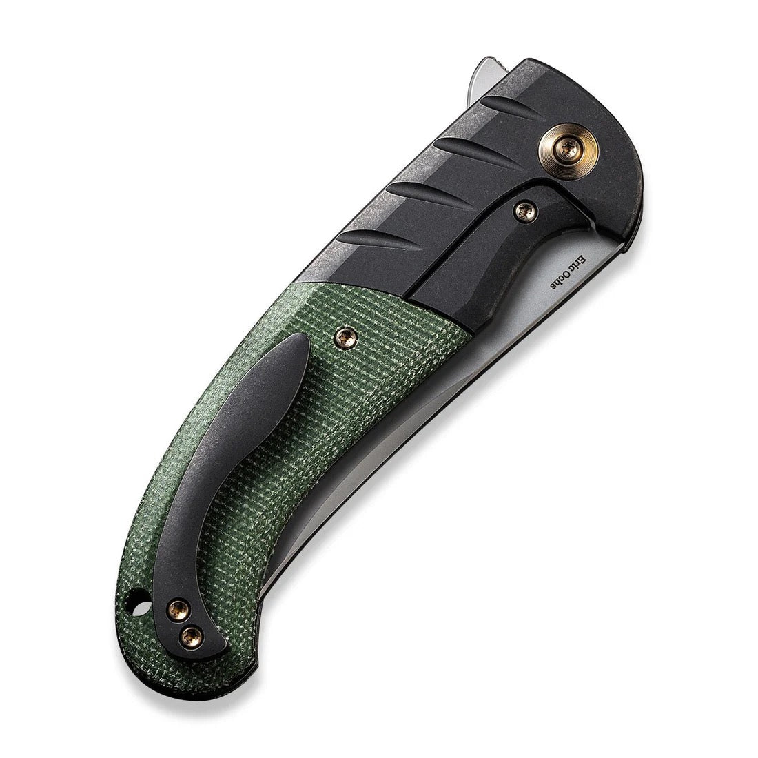 WE Knife Curvaceous Flipper 3.70" CPM 20CV – Titanium & Micarta (WE20012-2)