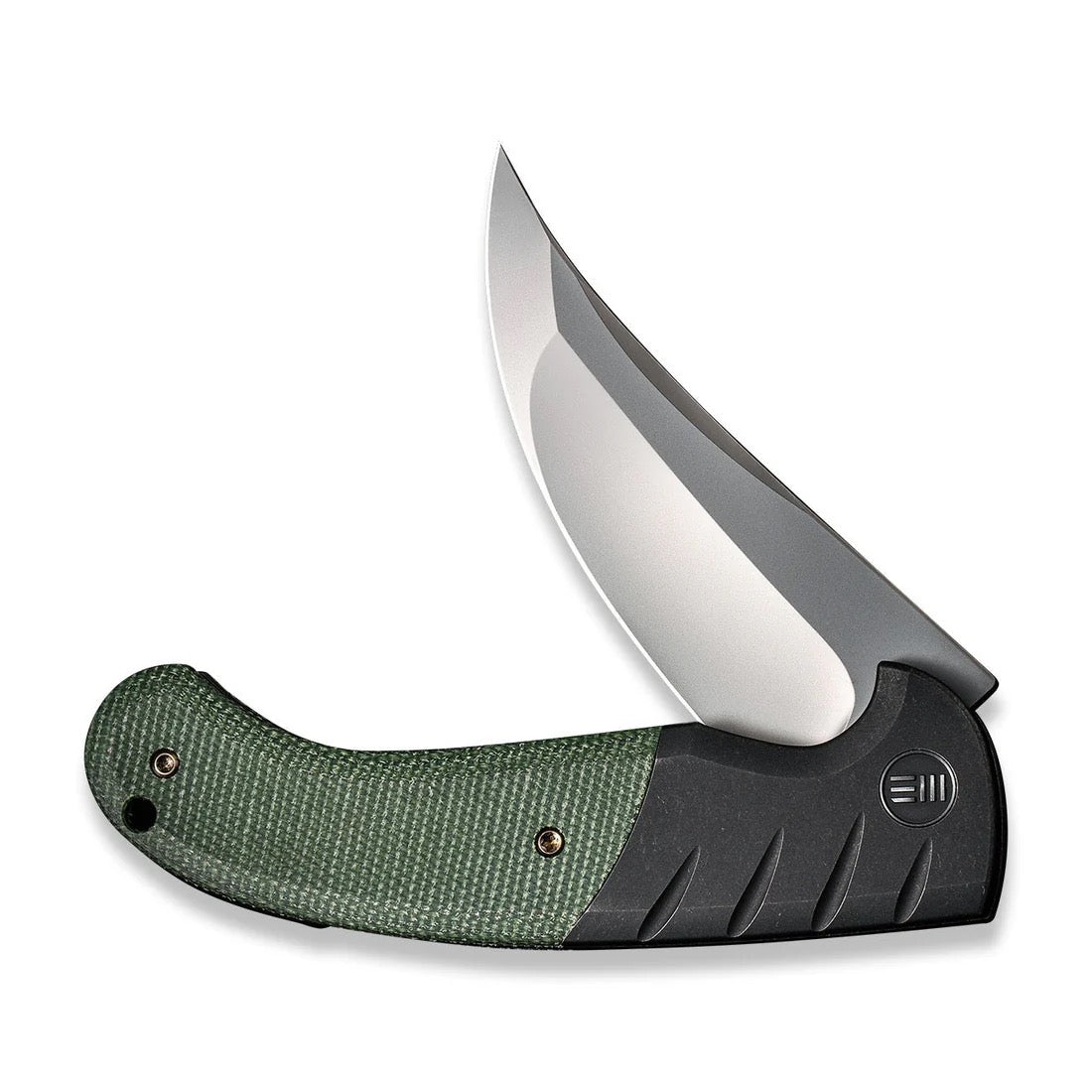 WE Knife Curvaceous Flipper 3.70" CPM 20CV – Titanium & Micarta (WE20012-2)
