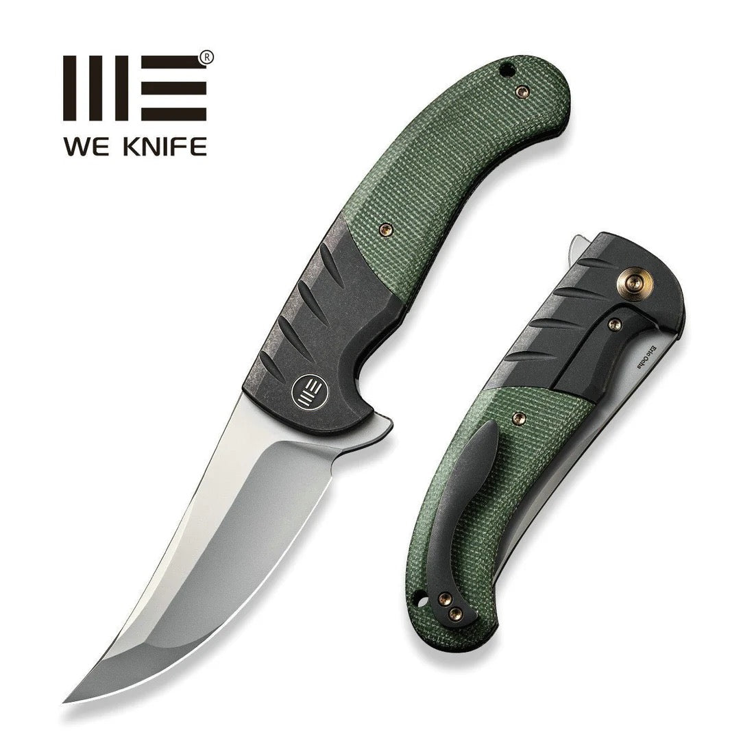 WE Knife Curvaceous Flipper 3.70" CPM 20CV – Titanium & Micarta (WE20012-2)