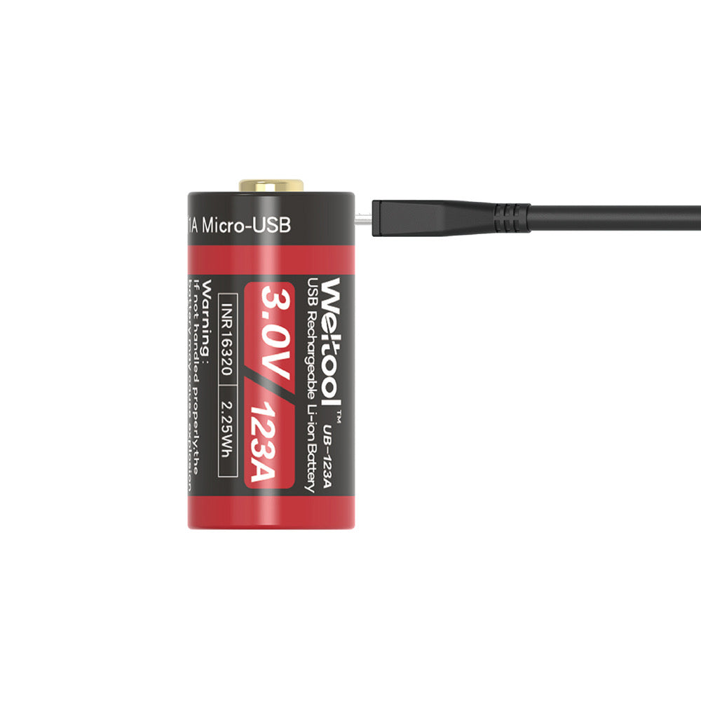 Weltool UB-123A 3.0V CR123A replacement battery detail