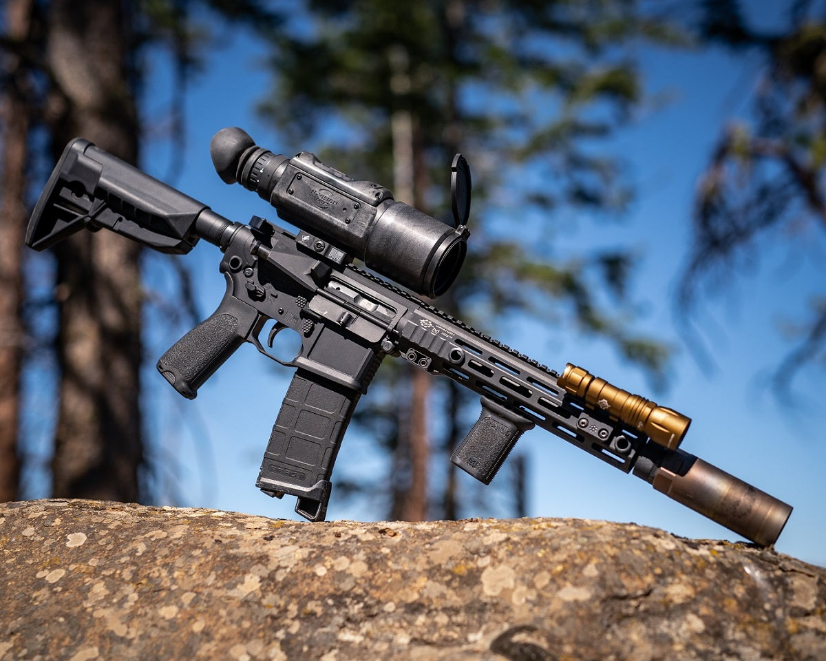 Weltool W35A FDE (WEL-W35A-FDE) weapon light mounted on rifle rail