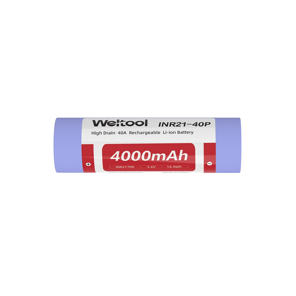 Weltool INR21-40P 21700 40A high-drain Li-ion cell