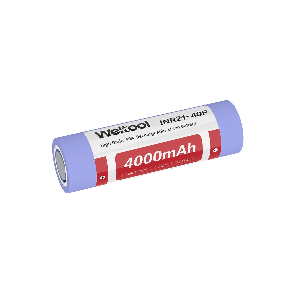 Weltool INR21-40P 21700 4000mAh high-drain rechargeable Li-ion battery
