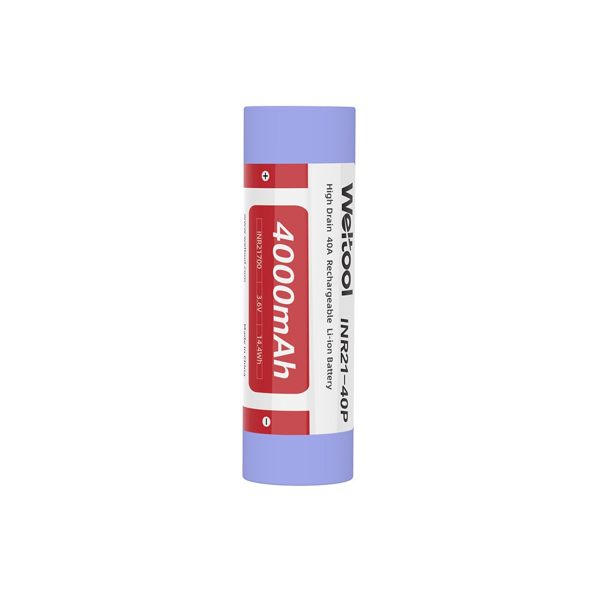 Weltool INR21-40P 4000mAh 21700 flashlight battery