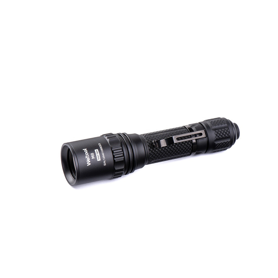 Weltool M8 zoomable LED flashlight, 860 lumens, front view