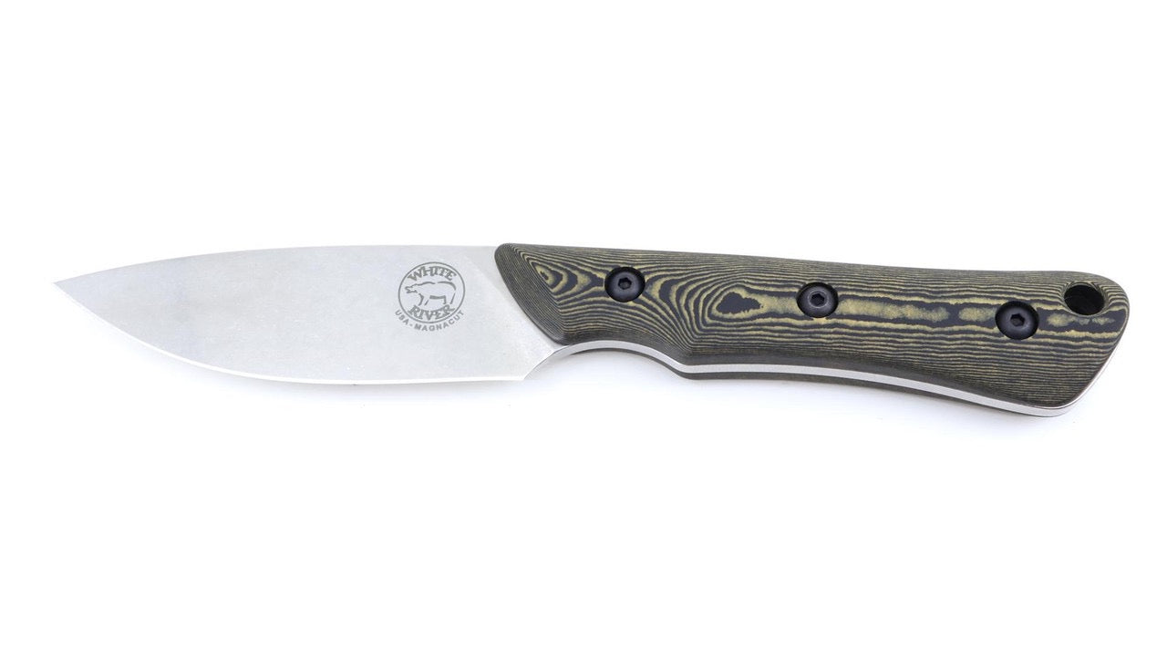 White River Smith & Sons Brave – CPM Magnacut Knife, Maple / Black Richlite Handles, Kydex Sheath (USA Made)