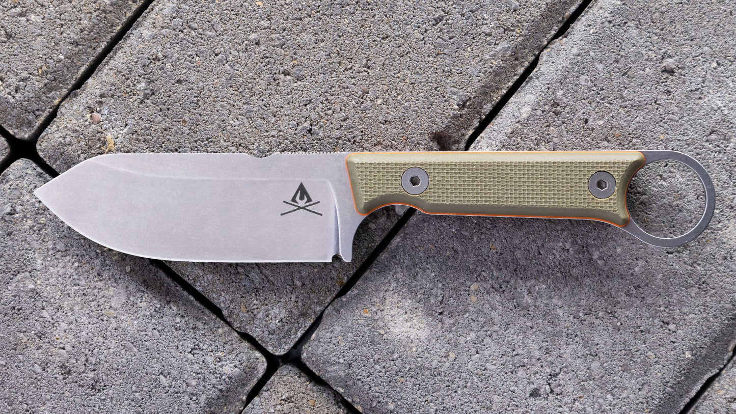 White River Firecraft FC 3.5 Pro Fixed Blade Knife – 3.5in S35VN, Green/Orange G10