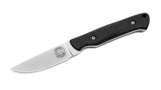 White River Knives Small Game Fixed Blade Knife â€“ 2.62" Magnacut Steel, Black Burlap Micarta Handles