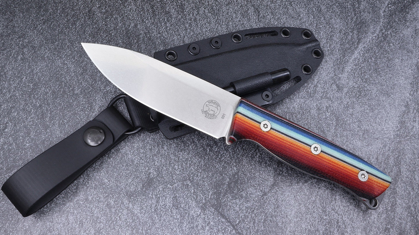 White River Knife & Tool Ursus 45 – 4.5" MagnaCut Fixed Blade Knife Custom Mexican Blanket Micarta